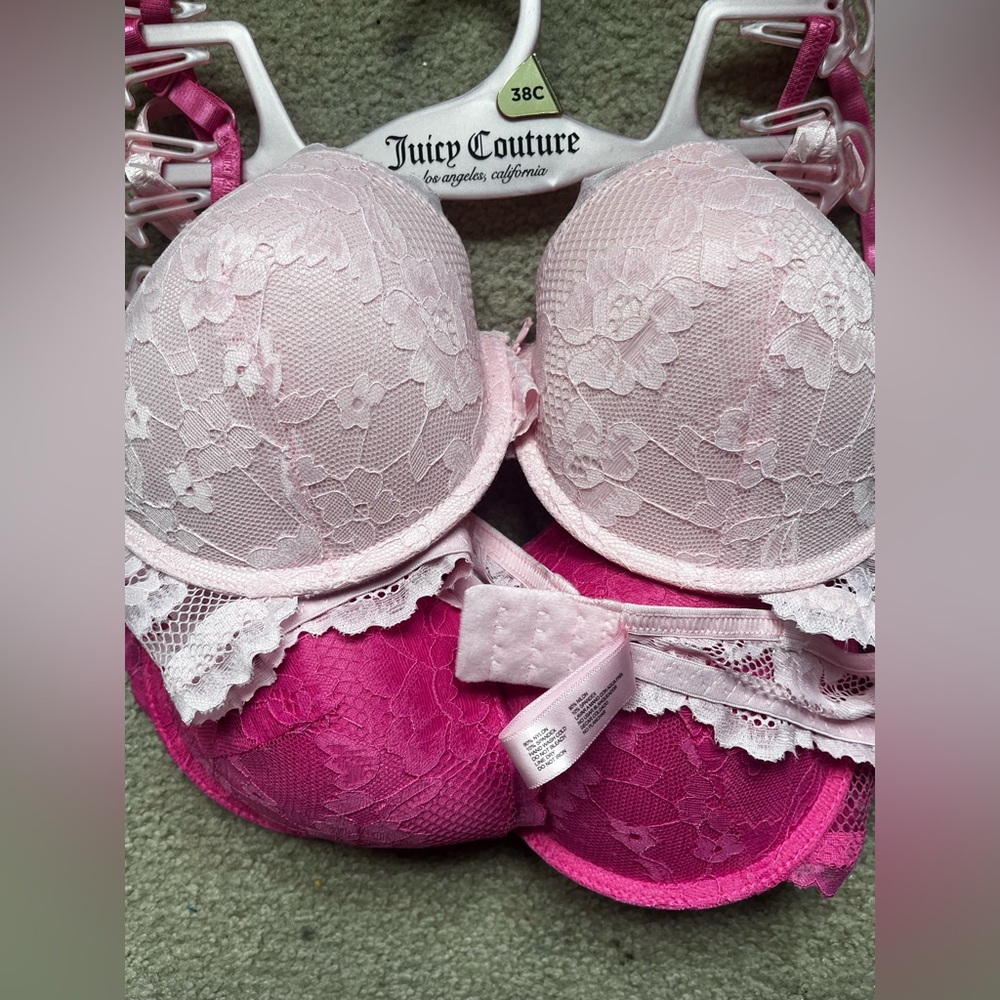 Juicy Couture Light and Dark Pink Lace Bra Duo